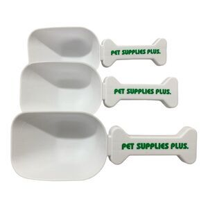 Pet Supplies Plus 3 Piece Pet Food Scoopers Same Size Green and White Unused